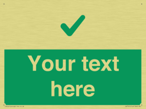 Custom green background, green tick sign